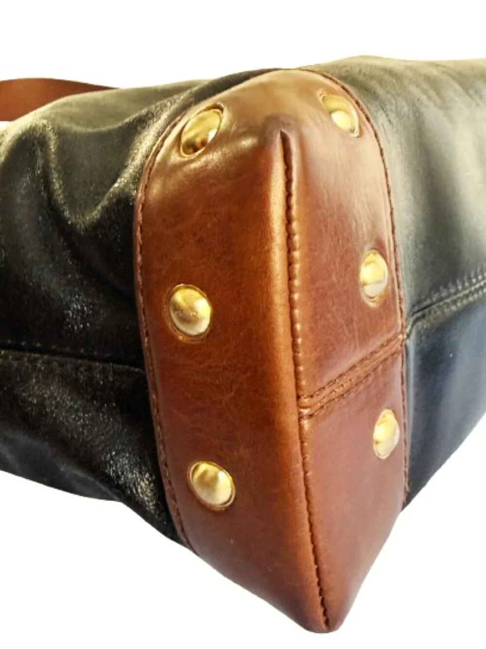 MICHAEL Michael Kors Joplin Large Hobo — Black & Cognac Leather | Vintage EUC